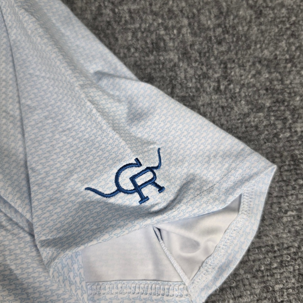 Holderness & Bourne Hanover Polo Shirt Mens XL Vista Blue Micro Print Logo NWT - Picture 9 of 10